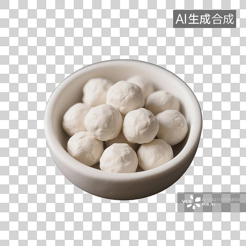 【AI数字艺术】3D建模的粘土动画白色肉丸子图片素材