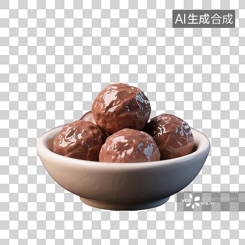 【AI数字艺术】3D建模的粘土动画牛肉丸子图片素材