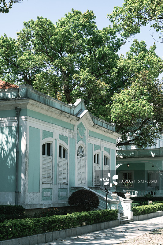 澳门龙环葡韵住宅式博物馆夏日阳光下景色图片素材