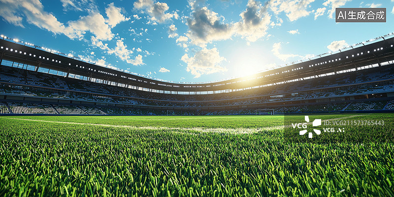 【AI数字艺术】户外足球场绿茵场图片素材