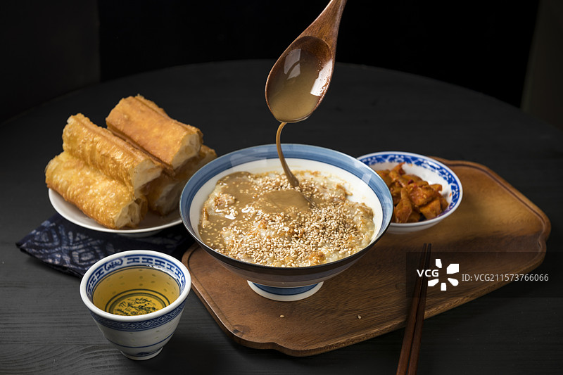 天津美食面茶特写图片素材