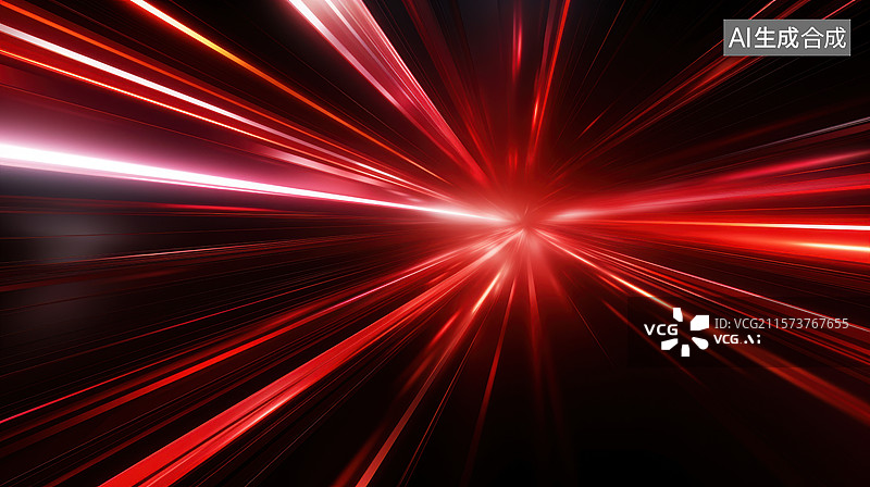 【AI数字艺术】红色光线光束科技背景壁纸图片素材
