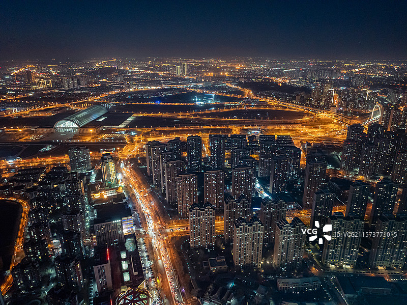 天津西站周边的城市风光图片素材