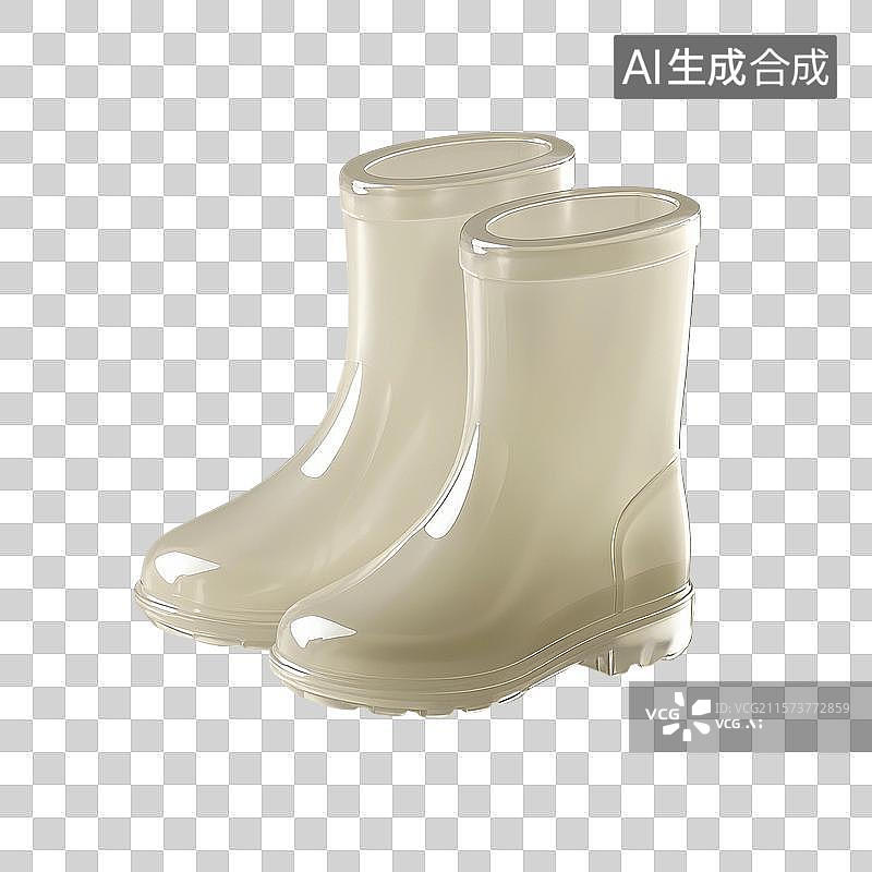 【AI数字艺术】3D渲染，一双水鞋，雨鞋，夏天免抠元素图片素材