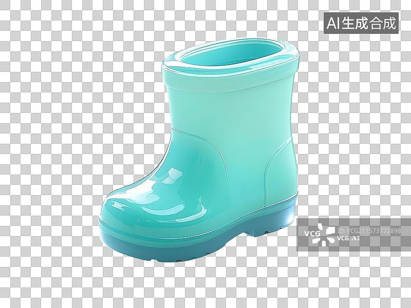 【AI数字艺术】3D渲染，一双水鞋，雨鞋，夏天免抠元素图片素材