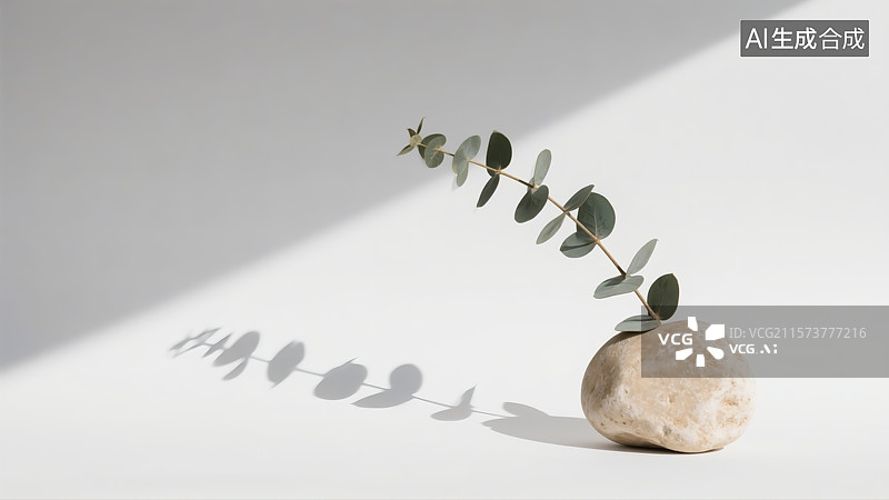 【AI数字艺术】尤加利枝叶静物图片素材