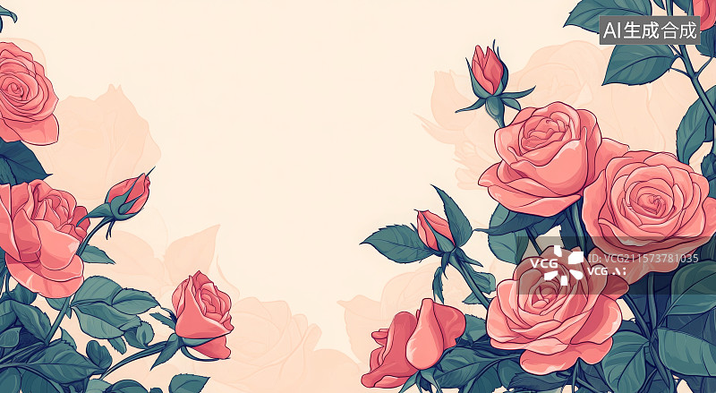 【AI数字艺术】鲜花背景绘画插画图片素材