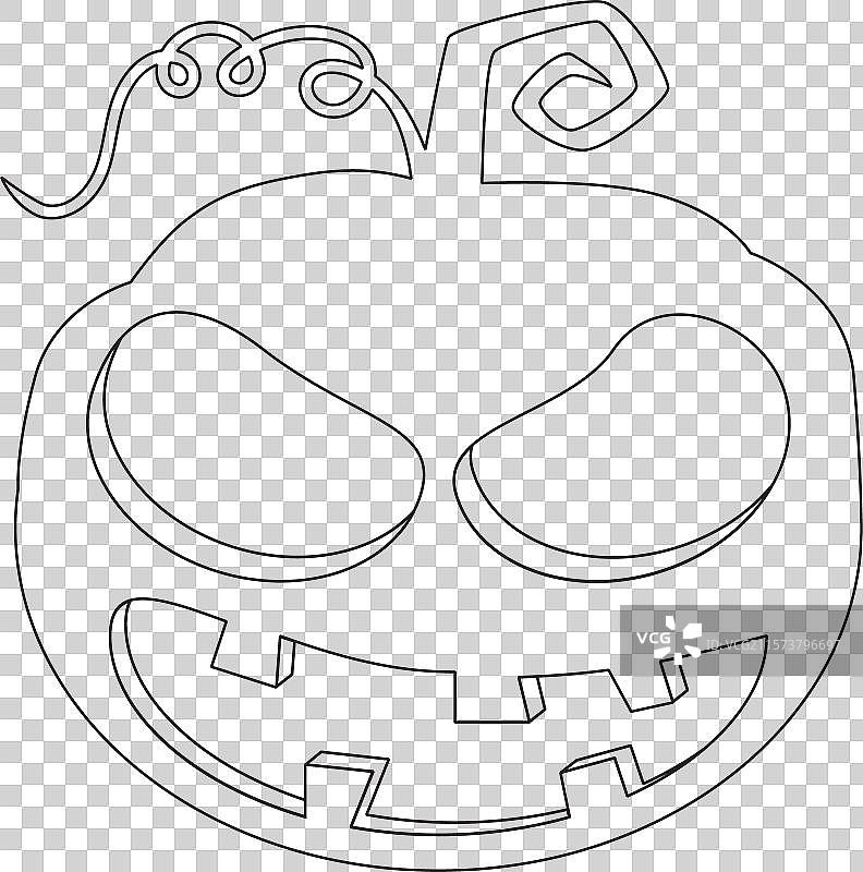 一个可怕的南瓜，带着火焰般的眼睛和微笑图片素材