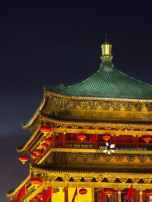 西安钟楼一角图片素材