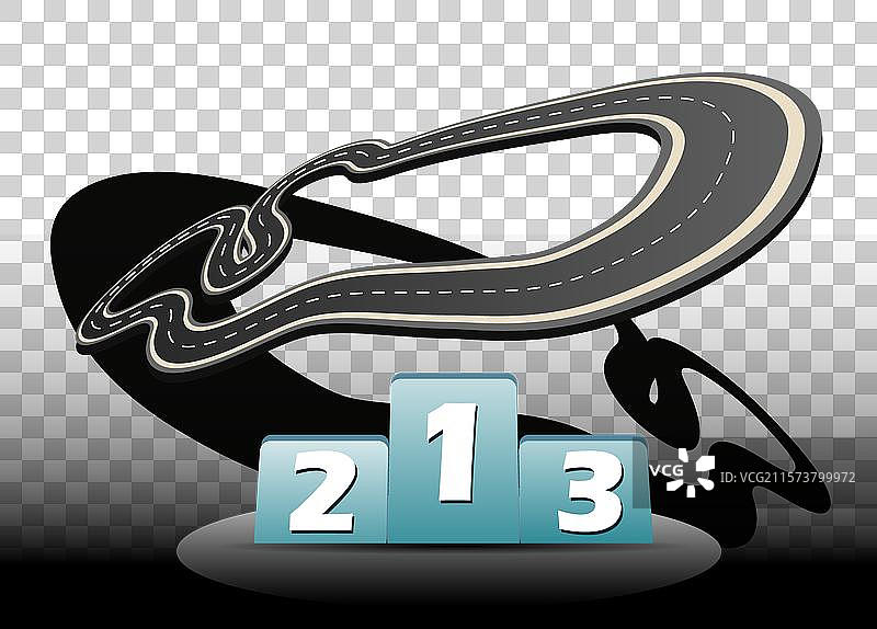 通往获胜者领奖台的蜿蜒道路图片素材