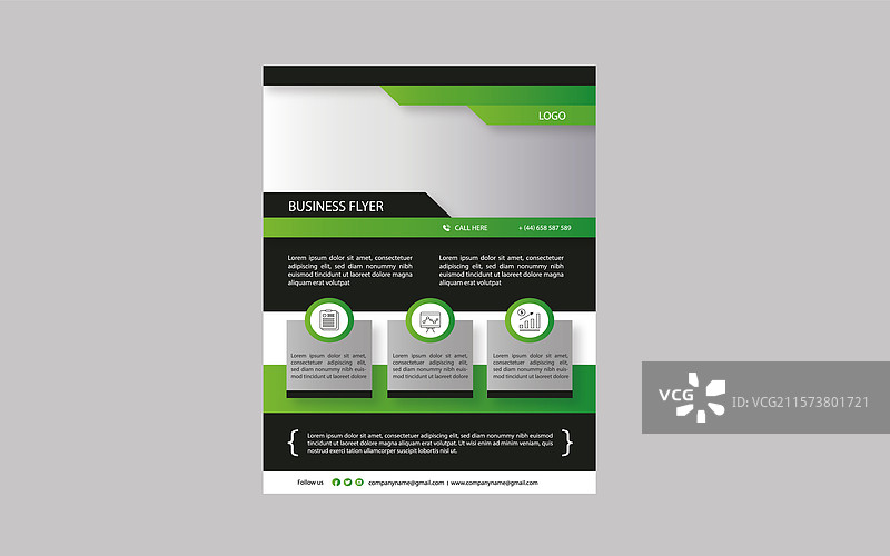 企业绿色宣传单模板专业设计图片素材