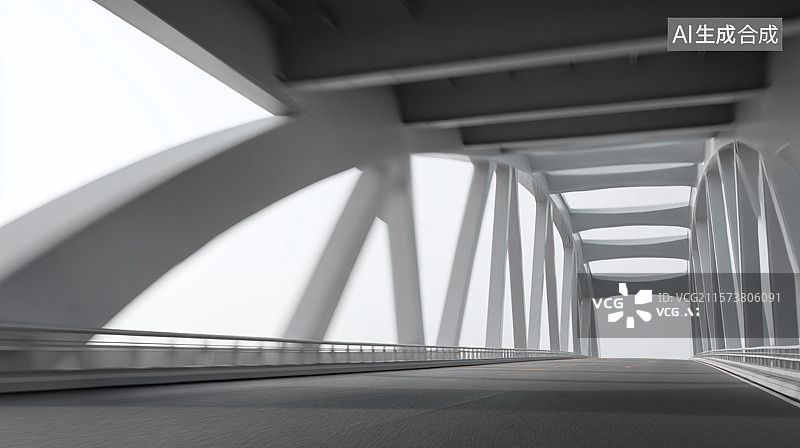 【AI数字艺术】现代桥梁建筑背景-汽车广告背景图图片素材