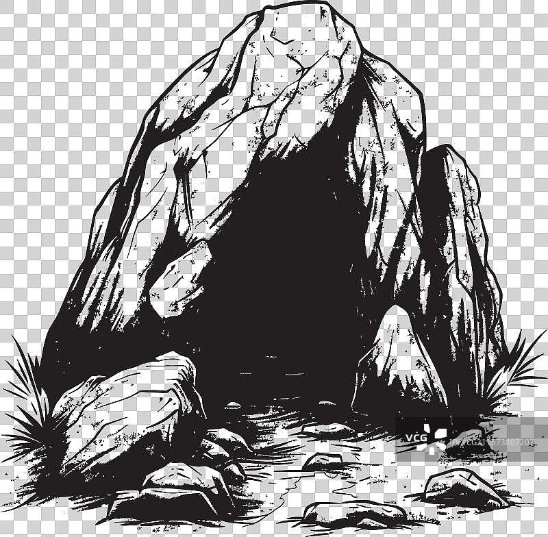 旧石器时代门户 史前石洞标志图片素材