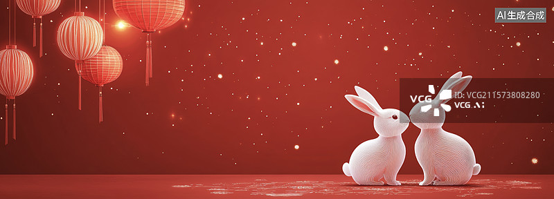 【AI数字艺术】梦幻兔子与气球图片素材