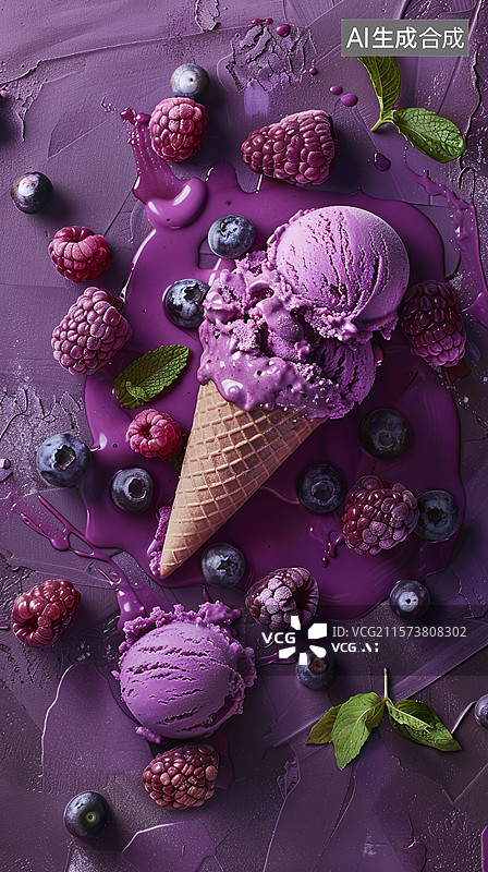【AI数字艺术】紫色的雪糕图片素材