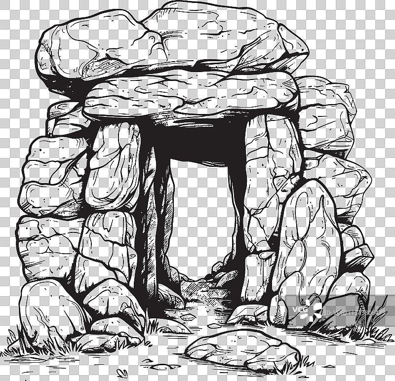 原始庇护所 史前石洞标志图片素材