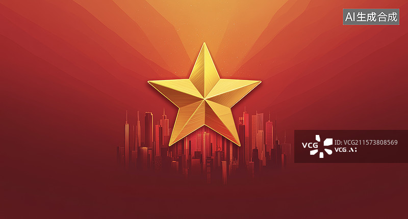 【AI数字艺术】金色五角星背景图片素材