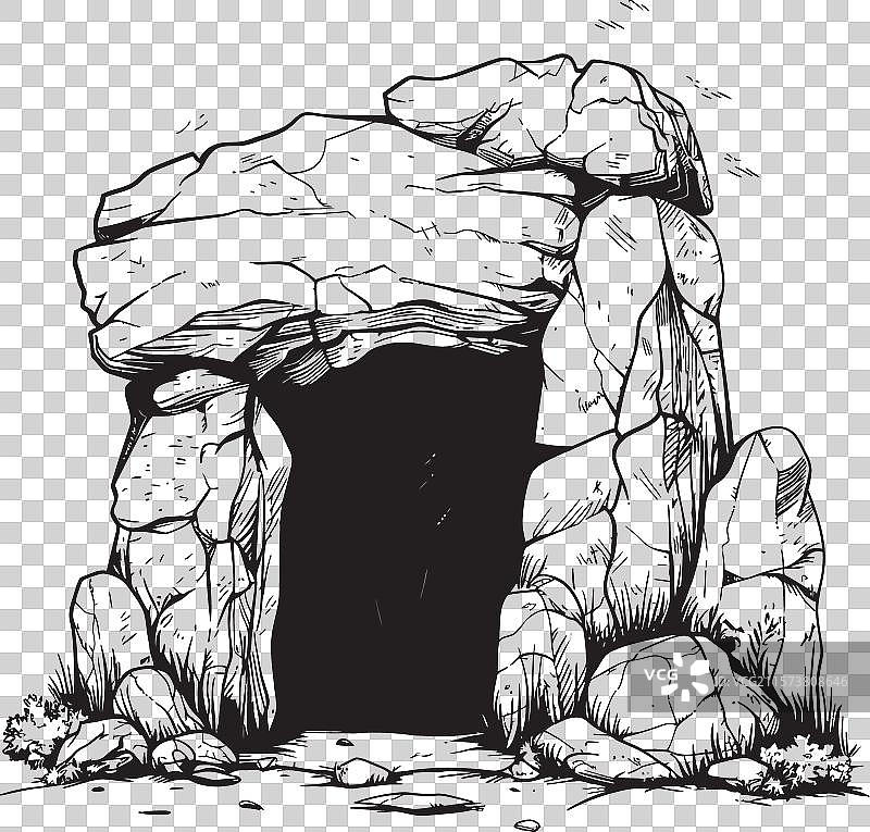 原始庇护所石洞符号石器时代图片素材
