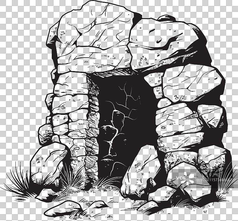 石器时代圣所洞穴标志图标管道专业人士图片素材