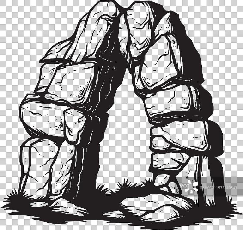 旧石器时代避难所史前石洞标志图片素材