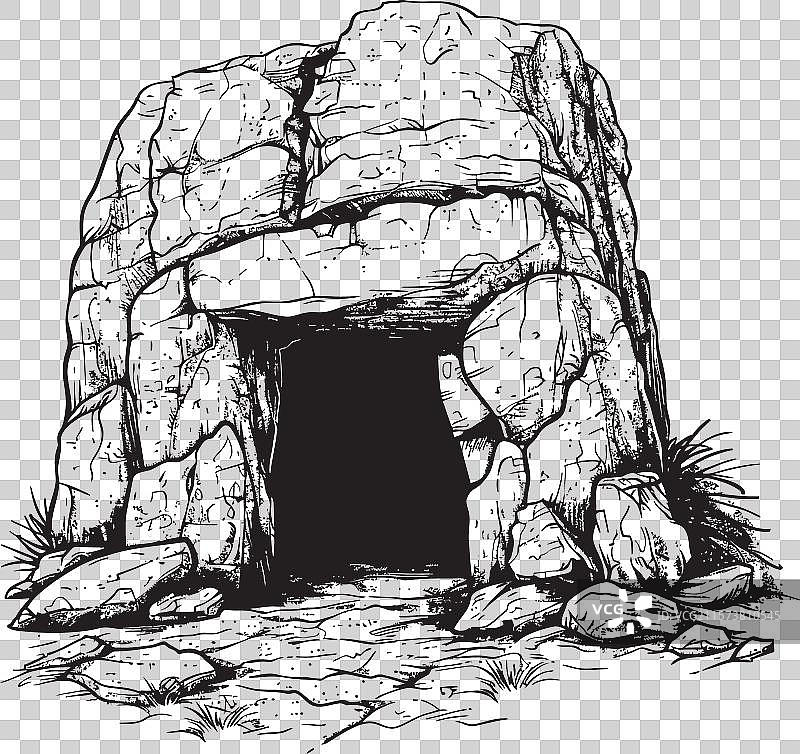 古老的石洞设计，原始的藏身之处图片素材