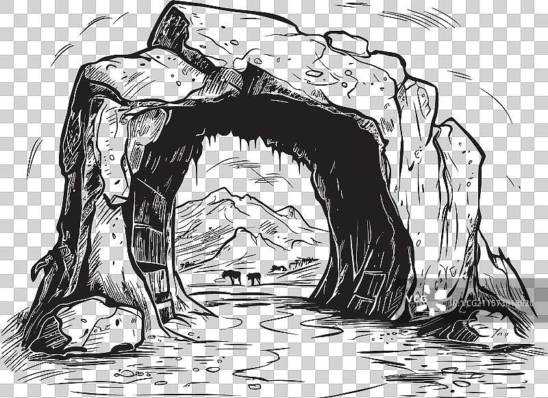 古老的住所石洞图标原始藏身处图片素材