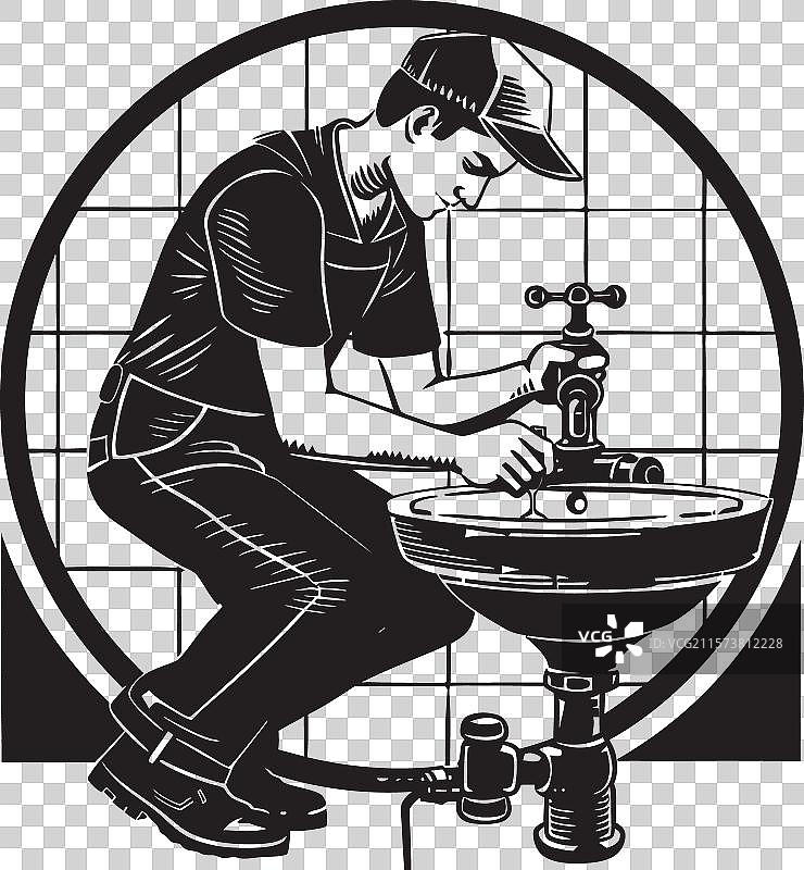 管道低语者水管工维修标志图标图片素材