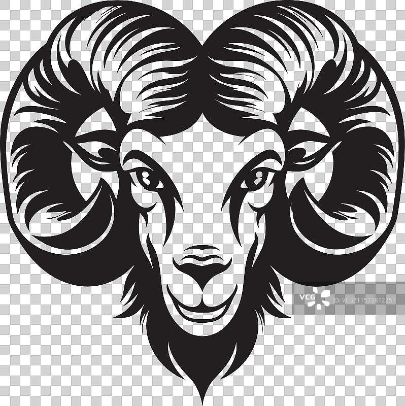 黄金时代公羊复古公羊头标志符号图片素材