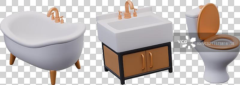 一组逼真的管道配件在白色背景上图片素材