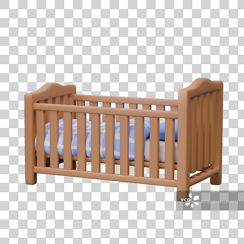 儿童木床家具，适合婴儿睡眠图片素材