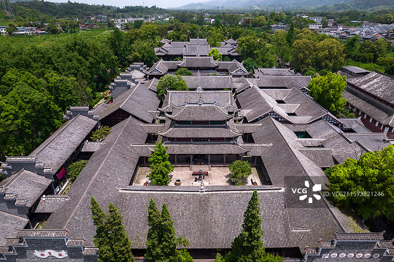 梁平双桂堂航拍景观图片素材