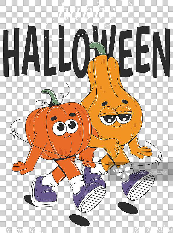 快乐万圣节贺卡与可爱的南瓜图片素材