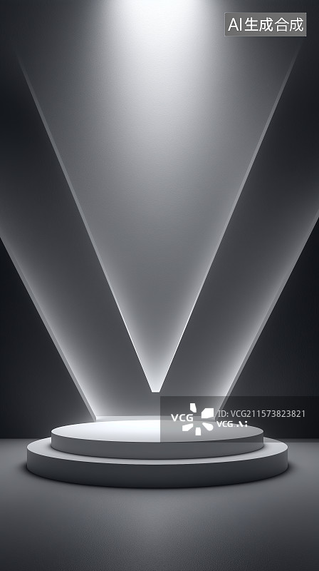 【AI数字艺术】圆形舞台与灯光效果图片素材
