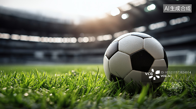 【AI数字艺术】球场上的足球图片素材