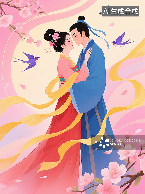 【AI数字艺术】浪漫爱情古风唯美意境图片素材