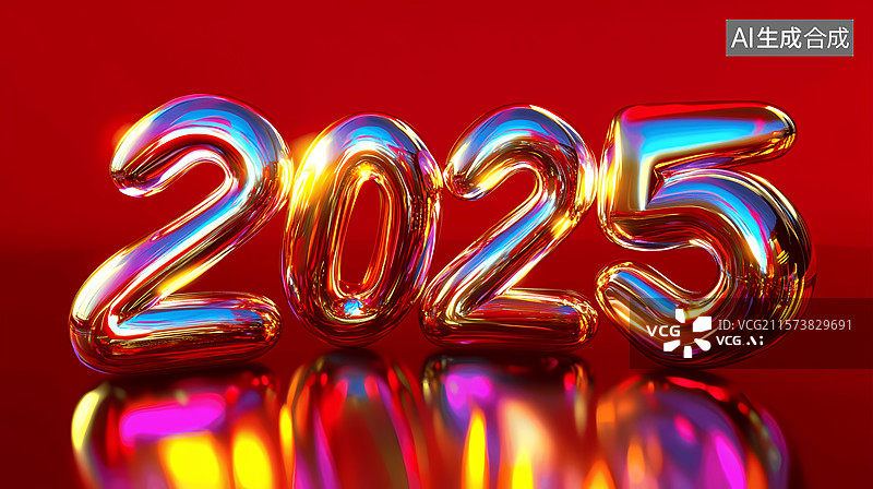 【AI数字艺术】2025年商务年会ppt模板年度报告科技红色背景图片素材