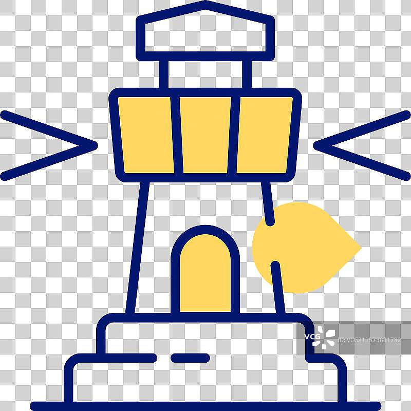 一个包含警示灯的塔楼，用于警告或提醒图片素材