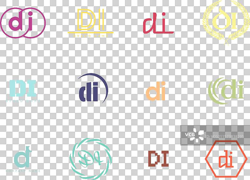 字母D和I的公司标志模板设计图片素材