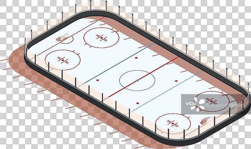 等距冰球场与围栏图片素材