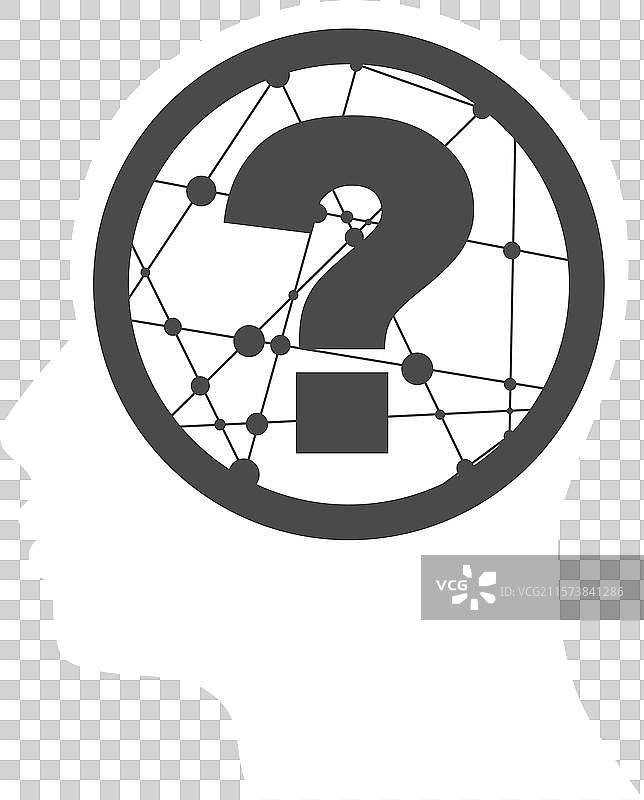 圆圈中的问号标志，纹理效果图片素材