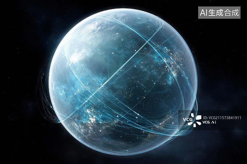 【AI数字艺术】宇宙中地球与光环科幻图图片素材