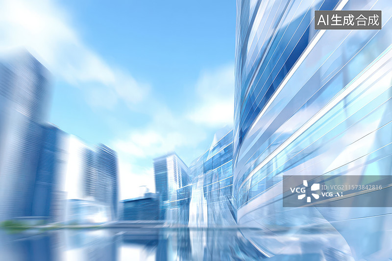 【AI数字艺术】蓝调未来都市建筑景观图片素材