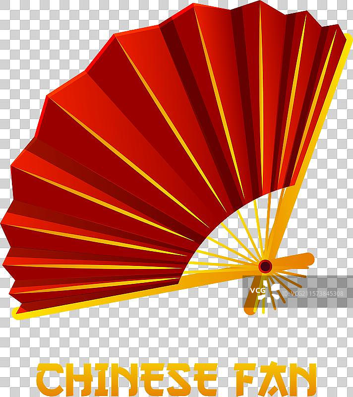 中国红折扇的东方装饰图片素材