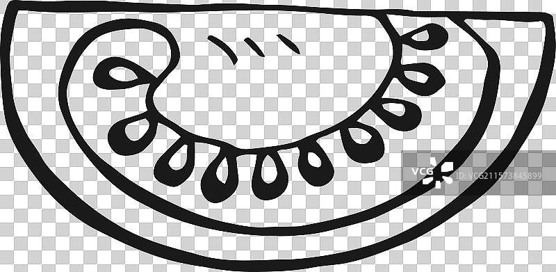 手绘轮廓风格的番茄切片图片素材