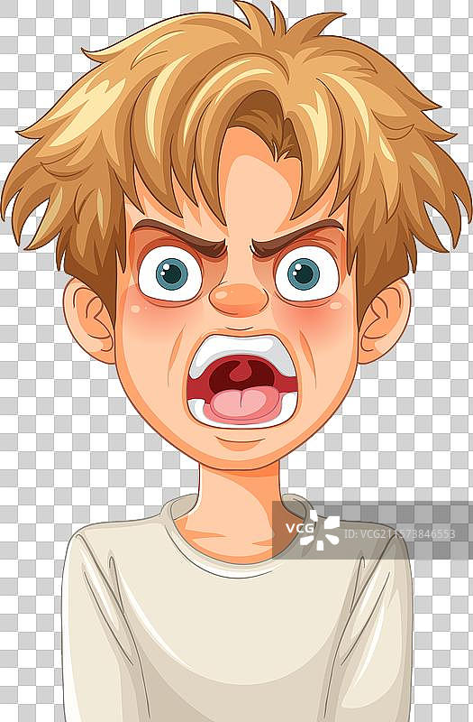 一个男孩表达愤怒图片素材