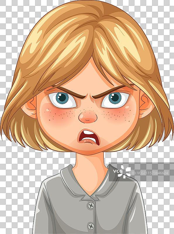 一个女孩表达愤怒图片素材