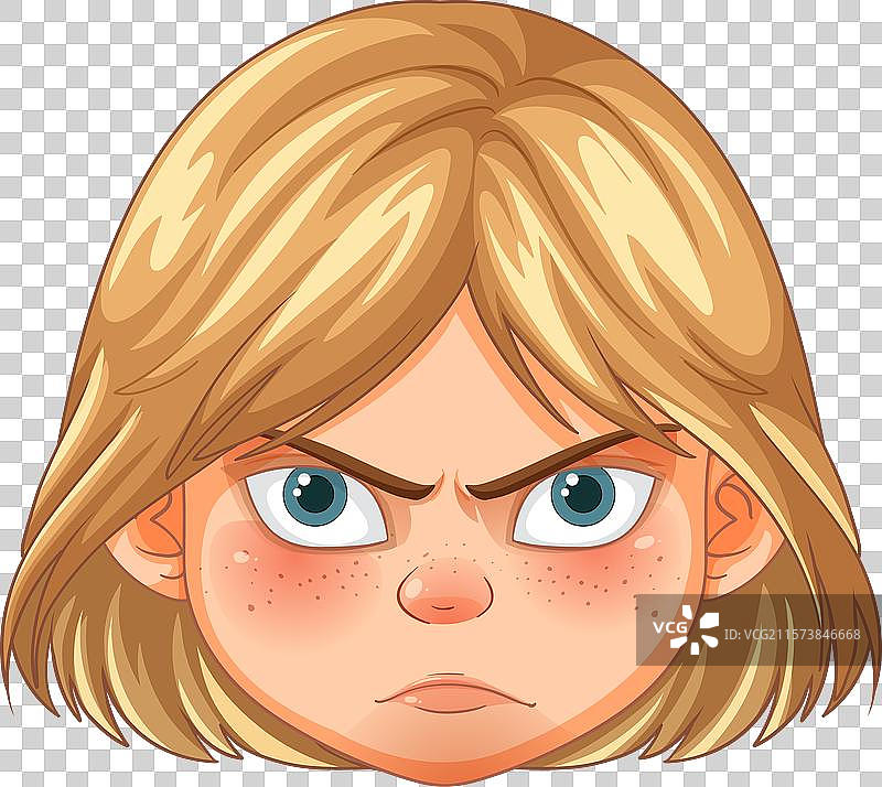 一个愤怒的金发角色图片素材