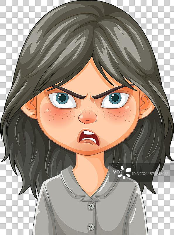 一个女孩表达愤怒图片素材