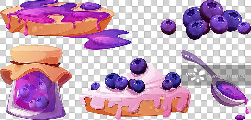 蓝莓派组合，背景隔离图片素材