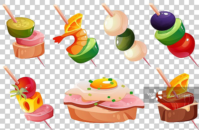 自助餐菜单的手指食品 - 开胃小点心图片素材